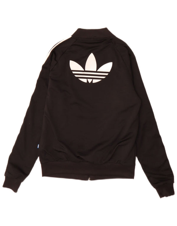 Adidas Γυναικεία φόρμα γυμναστικής γραφικά Loose Fit Top Jacket UK 6 XS Black Sports