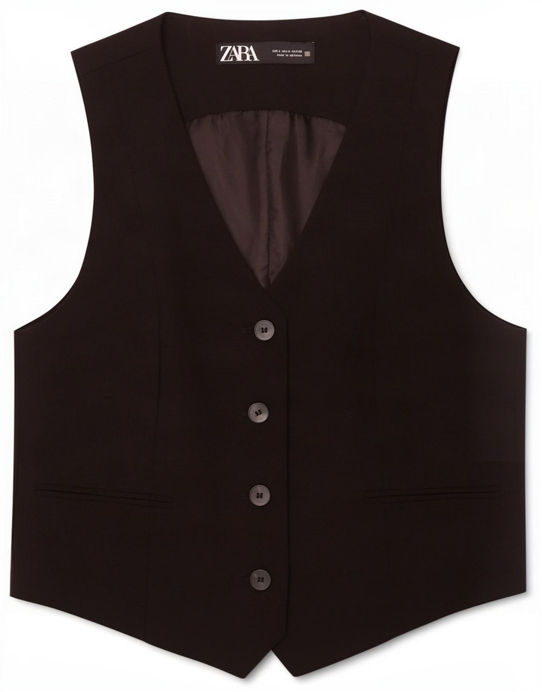 Zara Γυναικείο Γιλέκο UK 10 Small Black Polyester