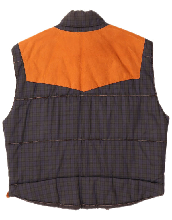 Vintage Mens Riding Gilet UK 42 XL Beige Check
