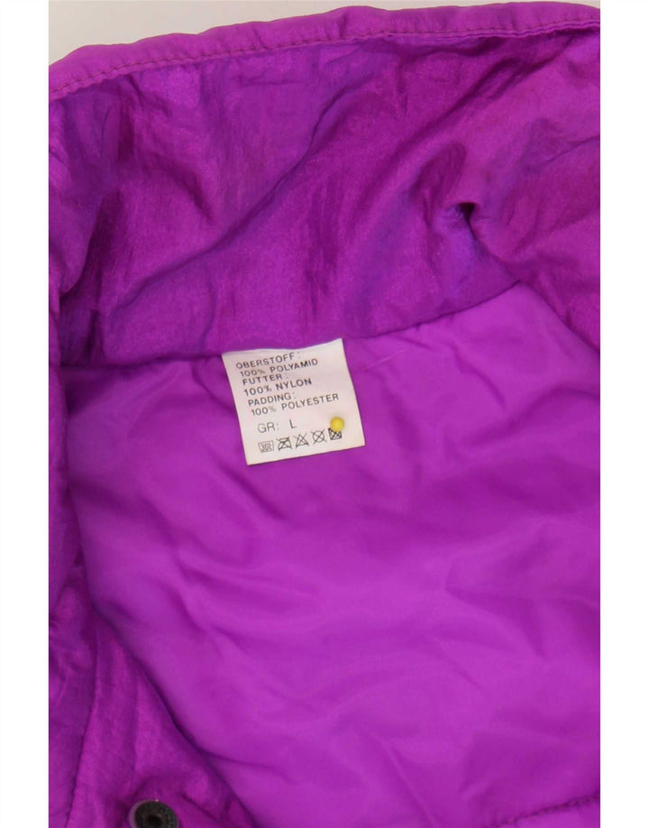 Vintage γυναικεία γραφικά υπερμεγέθη φόρμα σκι UK 16 Large Purple Polyamide