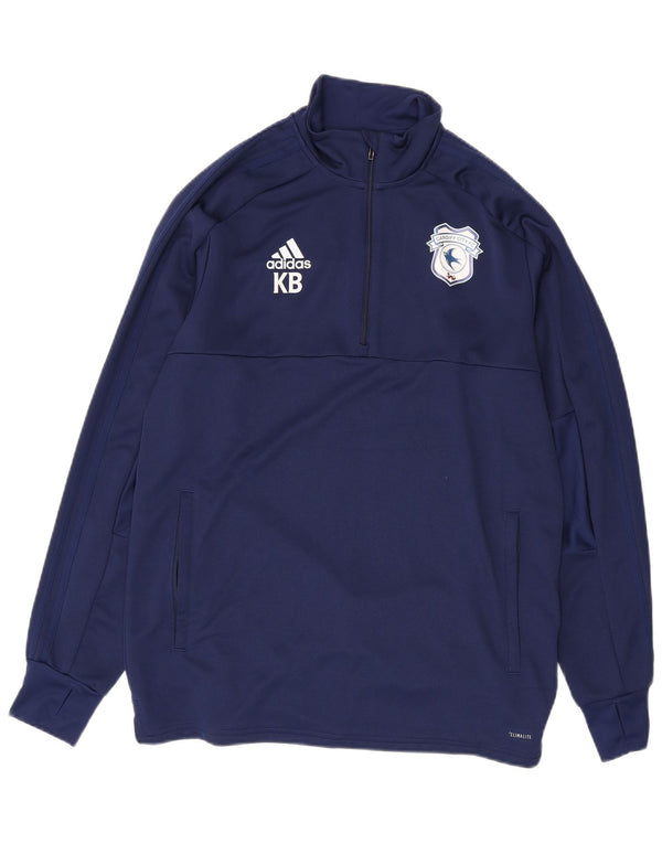 Adidas Ανδρική φόρμα πουλόβερ με φερμουάρ Cardiff City FC Top Large Navy Blue