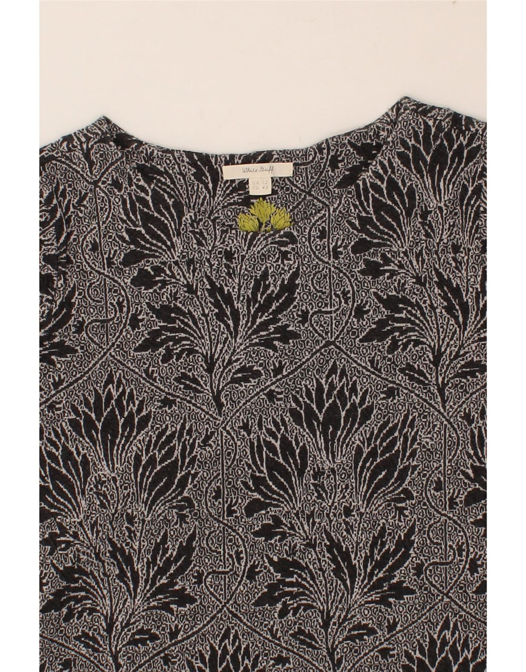 WHITE STUFF Womens 3/4 Sleeve Shift Dress UK 12 Medium  Grey Floral Cotton Vintage White Stuff and Second-Hand White Stuff from Messina Hembry 