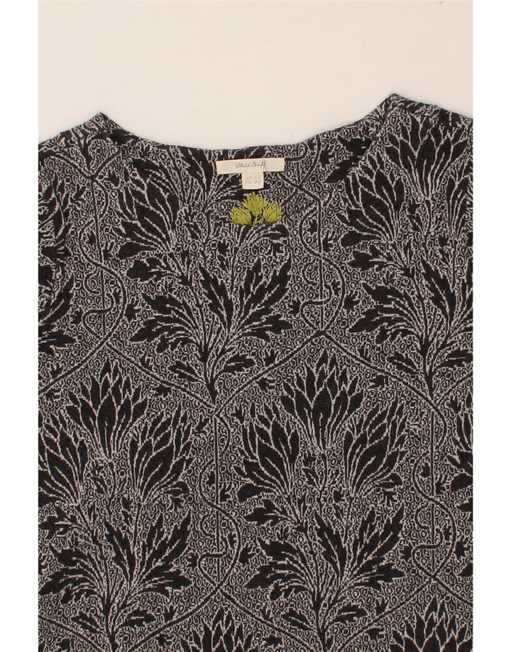 WHITE STUFF Womens 3/4 Sleeve Shift Dress UK 12 Medium  Grey Floral Cotton Vintage White Stuff and Second-Hand White Stuff from Messina Hembry 