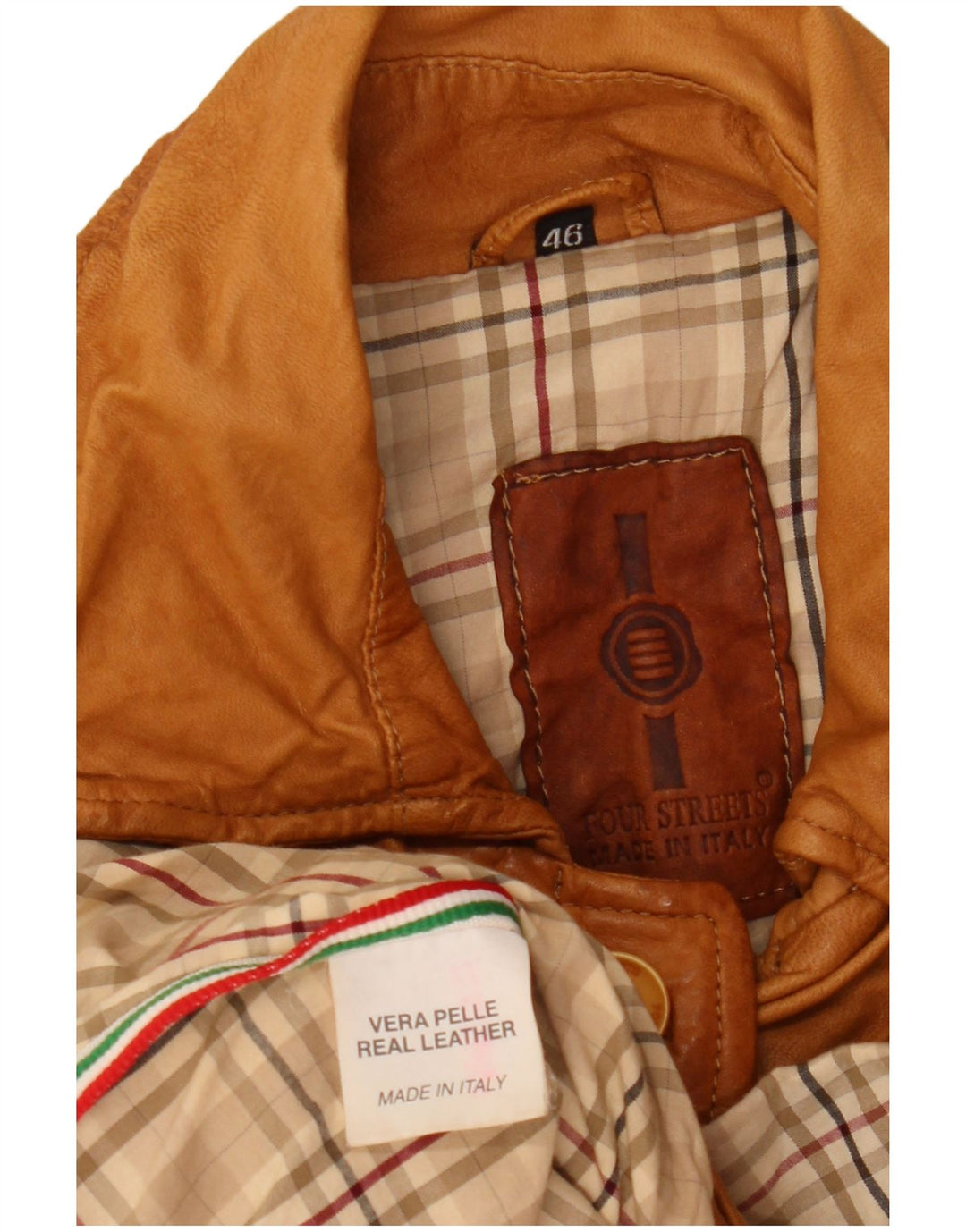 Vintage Γυναικείο Δερμάτινο Μπουφάν IT 46 Μεγάλο Καφέ Δερμάτινο