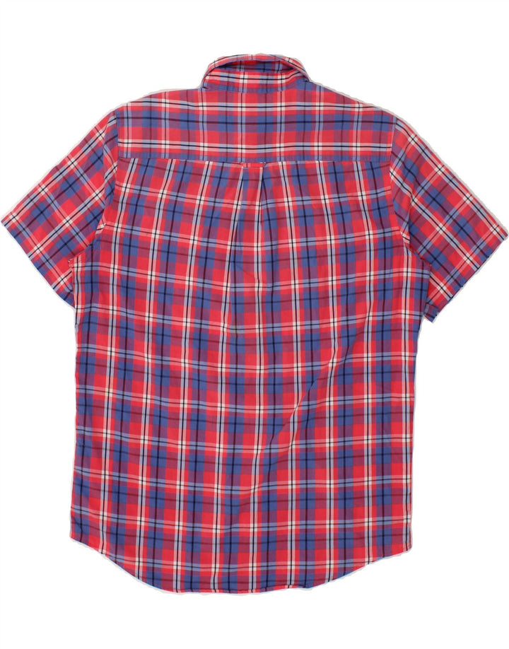 CHAPS Mens Easy Care Short Sleeve Shirt Medium Red Check Cotton Vintage Chaps and Second-Hand Chaps from Messina Hembry 