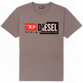 Ανδρικό γραφικό T-Shirt Diesel Top Βαμβακερό μεσαίο γκρι