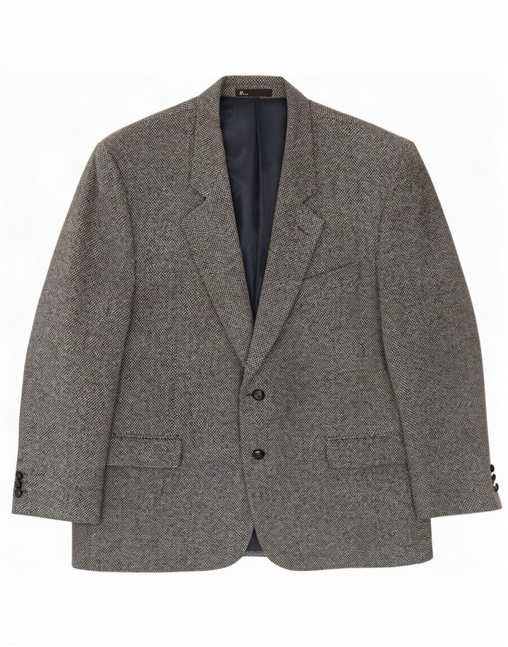 Bhs Ανδρικό μπουφάν Harris Tweed με 2 κουμπιά σακάκι UK 46 3XL Γκρι μαλλί