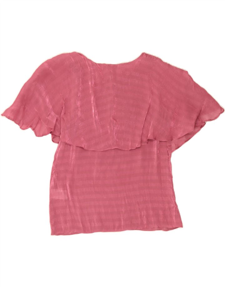 DKNY Womens Blouse Top UK 14 Medium Pink Polyester Vintage Dkny and Second-Hand Dkny from Messina Hembry 