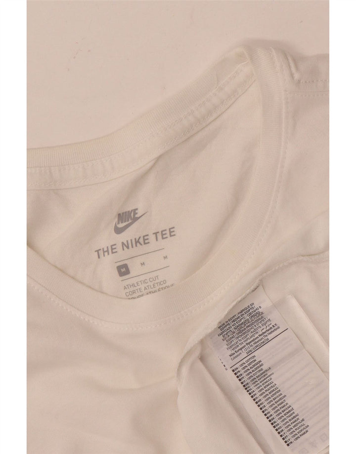 Ανδρικό μπλουζάκι Nike με κοψί, μεσαίο λευκό βαμβακερό μπλουζάκι