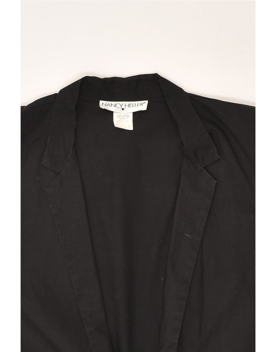 VINTAGE Womens 1 Button Blazer Jacket US 2 XS Black Cotton | Vintage Vintage | Thrift | Second-Hand Vintage | Used Clothing | Messina Hembry 