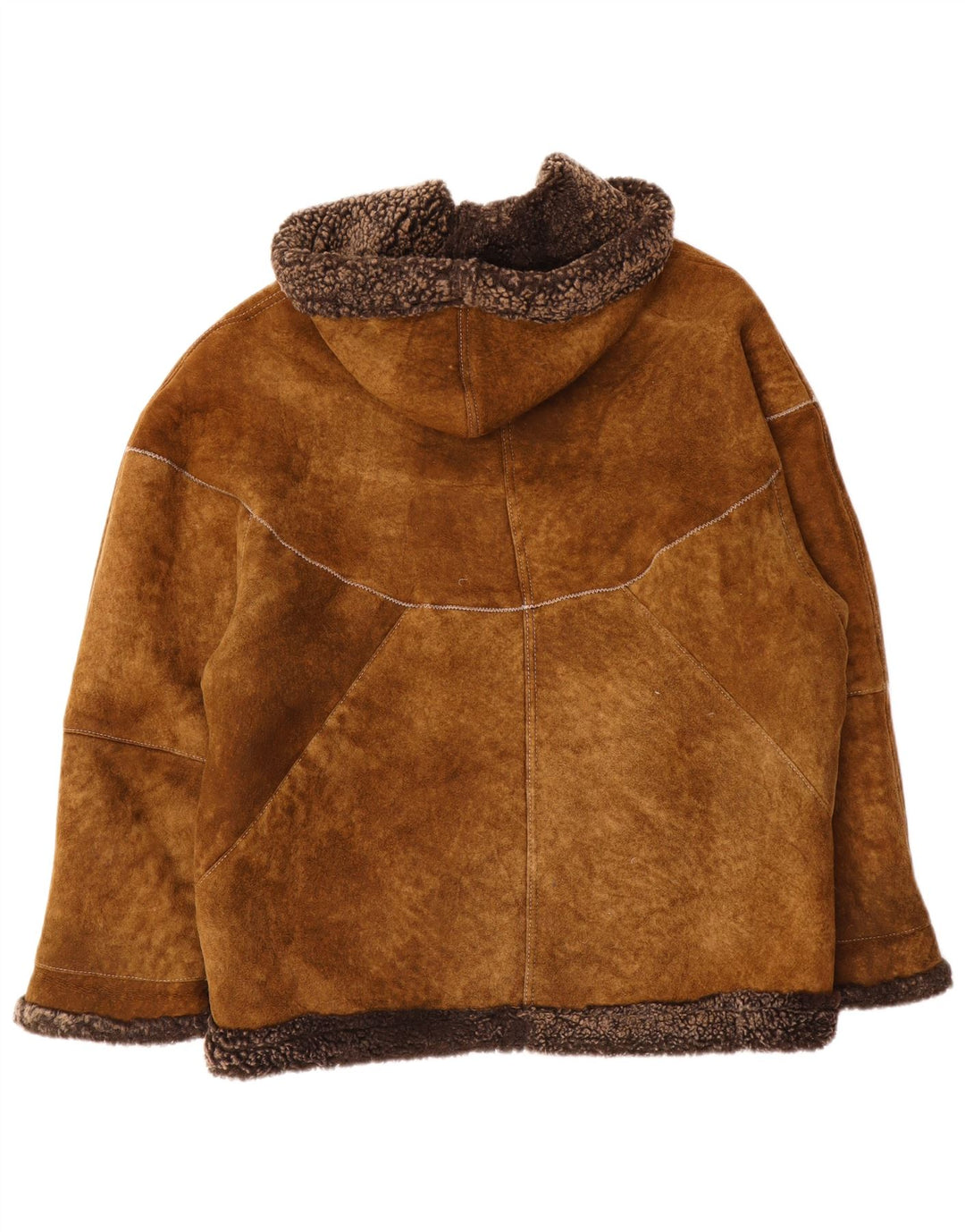 Vintage Γυναικείο Μπουφάν Shearling με κουκούλα IT 44 Μεσαίο Καφέ