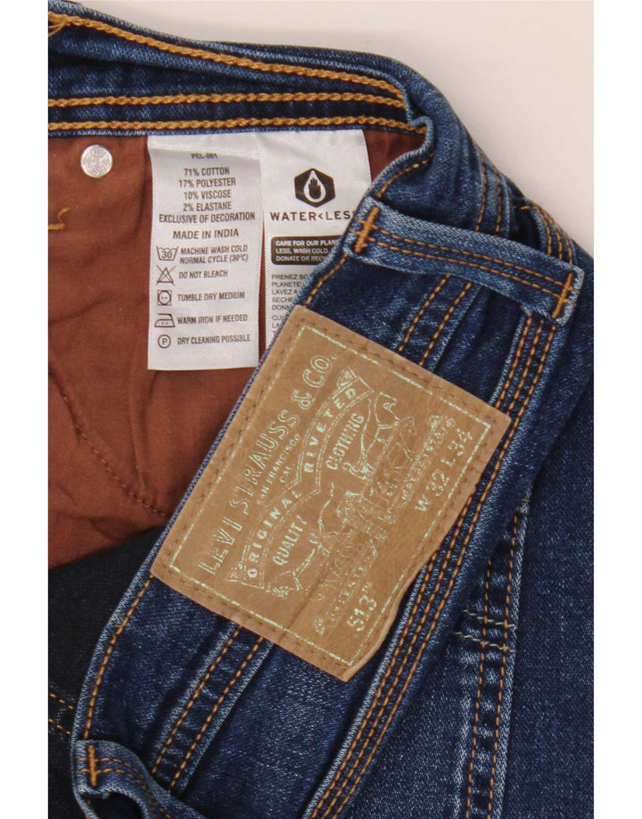 Levi's Mens 513 Slim Straight Jeans W32 L34 Μπλε βαμβακερό