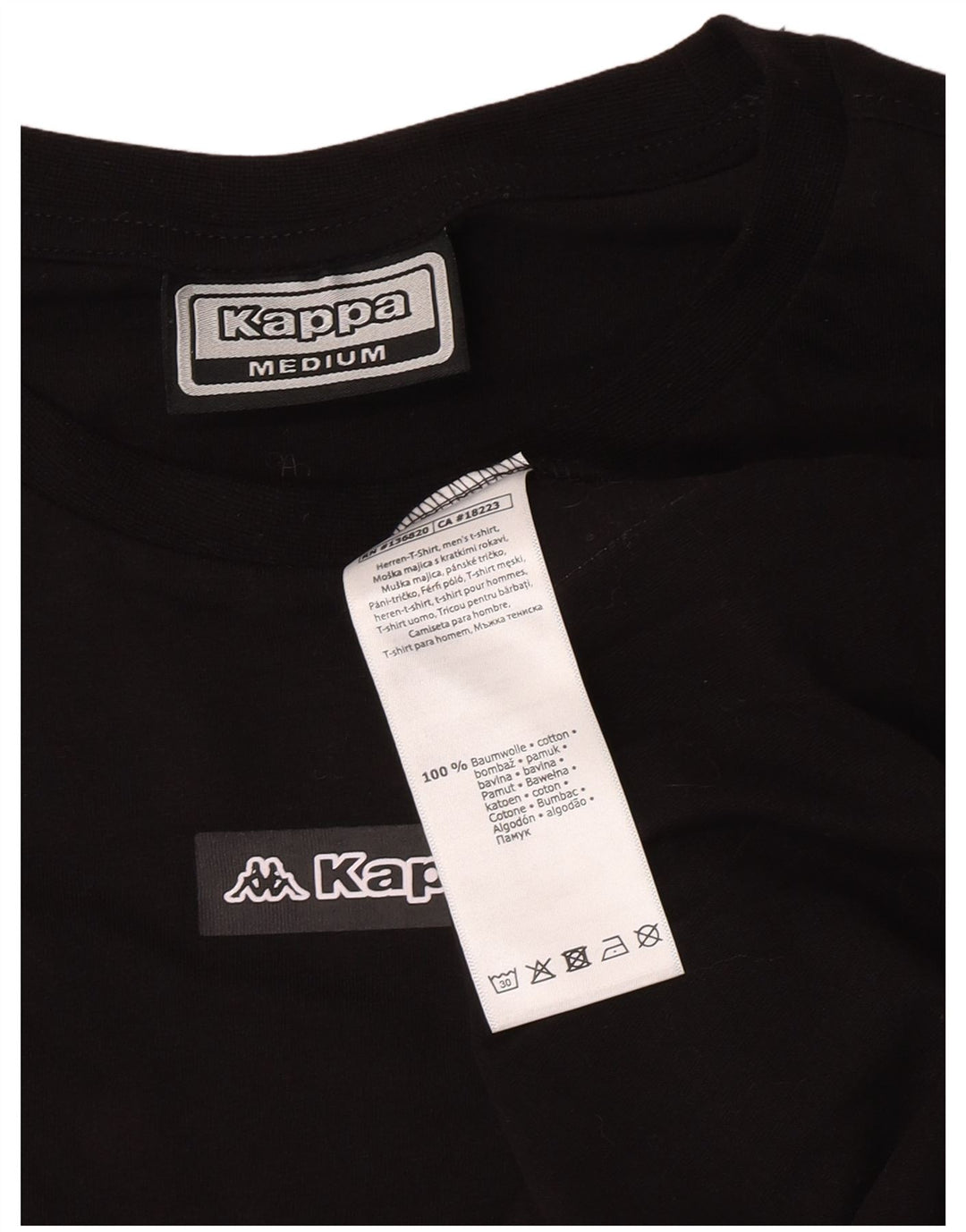 Ανδρικό γραφικό μπλουζάκι Kappa Top Medium Black Colourblock Βαμβακερό