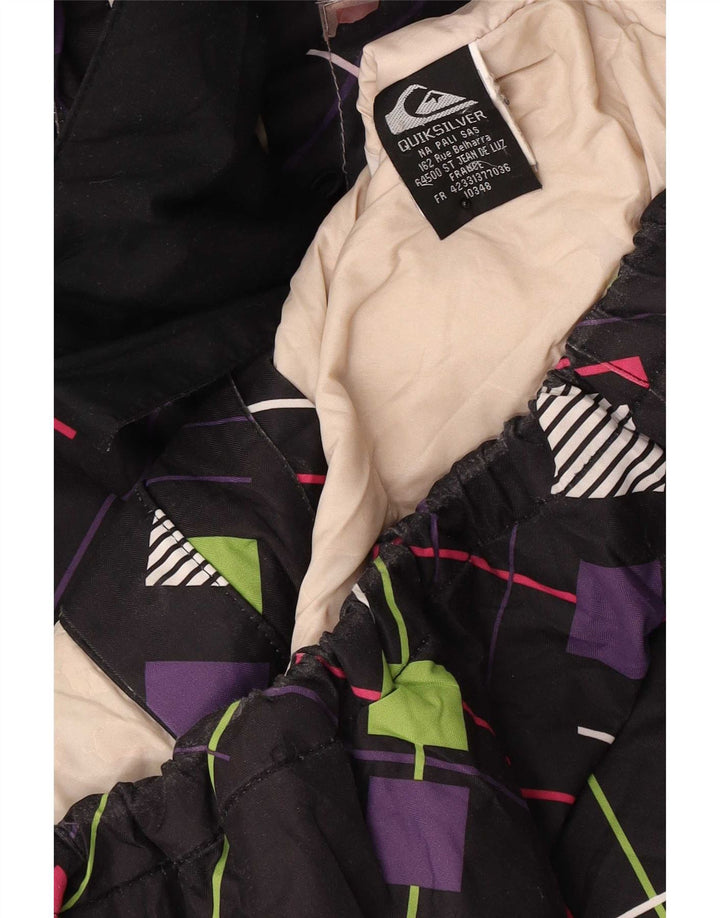Quiksilver Γυναικείο Αντιανεμικό Μπουφάν UK 14 Μεσαίο Μαύρο Γεωμετρικό