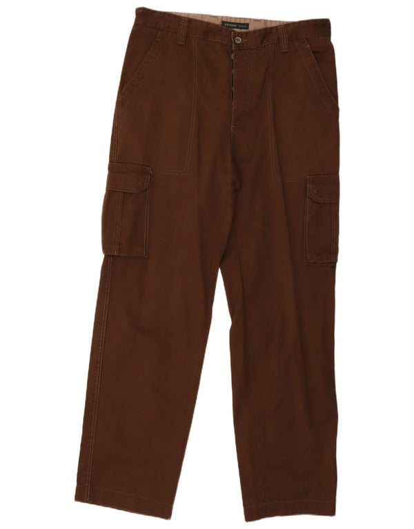 Dockers Mens Khakis Straight Cargo Παντελόνι W36 L32 Καφέ Βαμβακερό