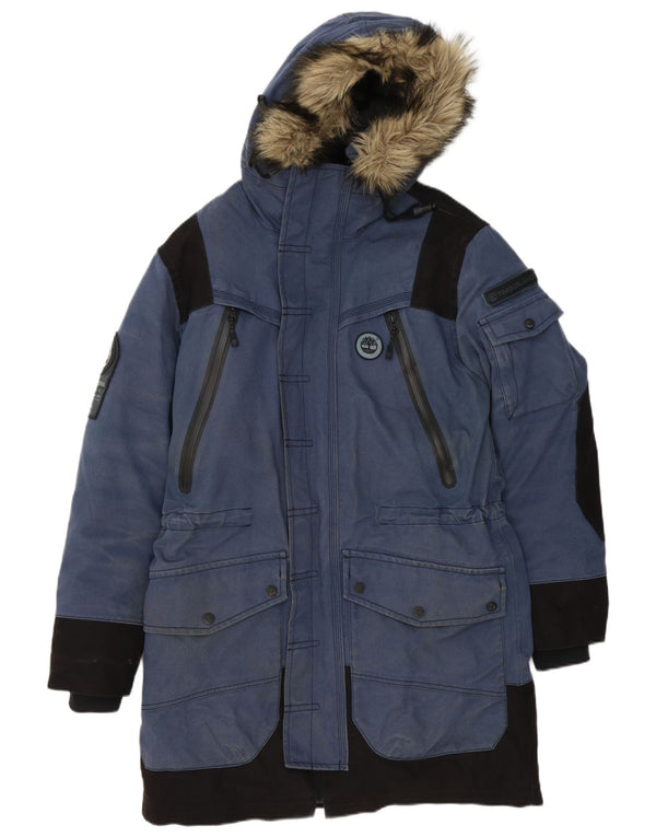 Ανδρικό μπουφάν Timberland με κουκούλα Parka UK 36 Small Navy Blue Colourblock