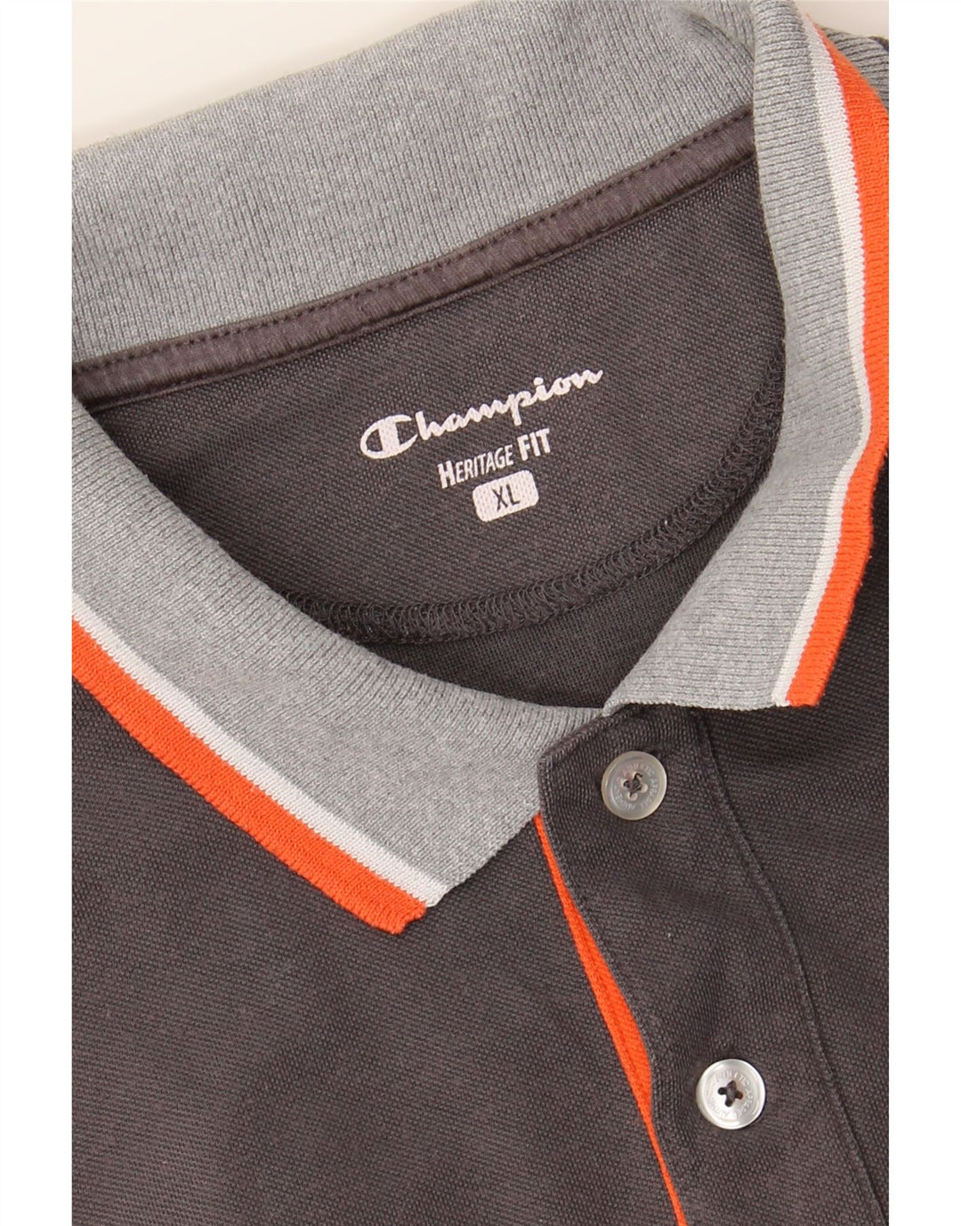 CHAMPION Mens Heritage Fit Polo Shirt XL Grey Vintage Champion and Second-Hand Champion from Messina Hembry 