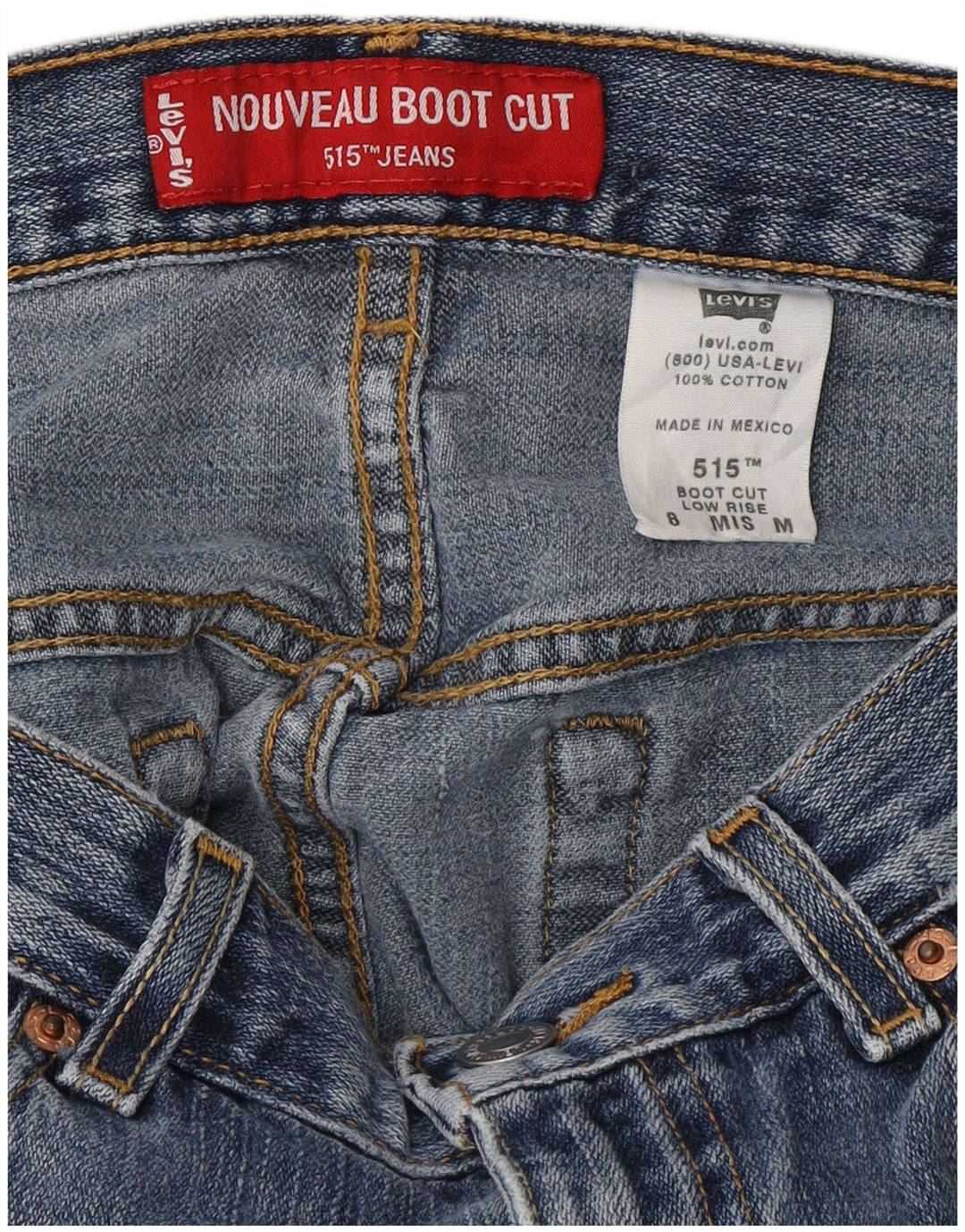 Γυναικείο τζιν Levi's 515 χαμηλομέση μποτάκι US 8 Medium W30 L31 Μπλε βαμβακερό