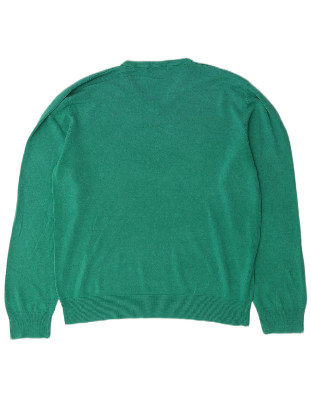 Ανδρικό πουλόβερ Marks & Spencer Blue Harbor με λαιμόκοψη με λαιμόκοψη μεγάλο πράσινο