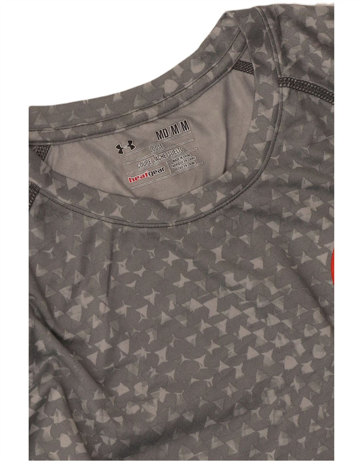 Ανδρικό μπλουζάκι UNDER Armour Heat Gear Top Medium Grey Geometric