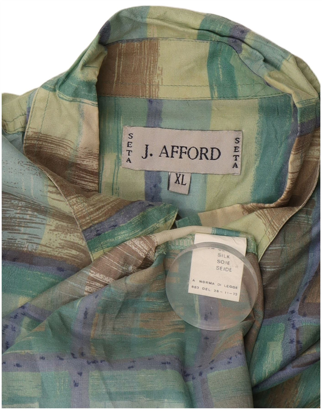 Vintage Ανδρικό πουκάμισο XL Πράσινο Check Silk