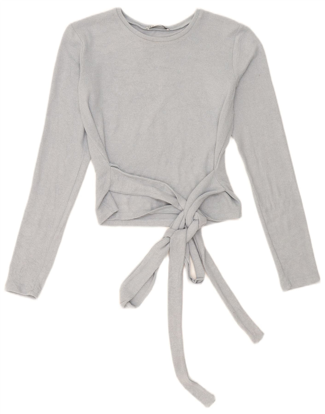 Zara Γυναικείο Crop Top Μακρυμάνικο UK 10 Small Blue