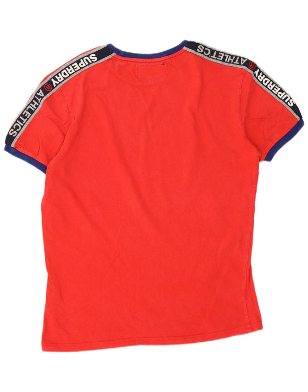 Ανδρικό γραφικό μπλουζάκι Superdry Top Large Red Colourblock Βαμβακερό