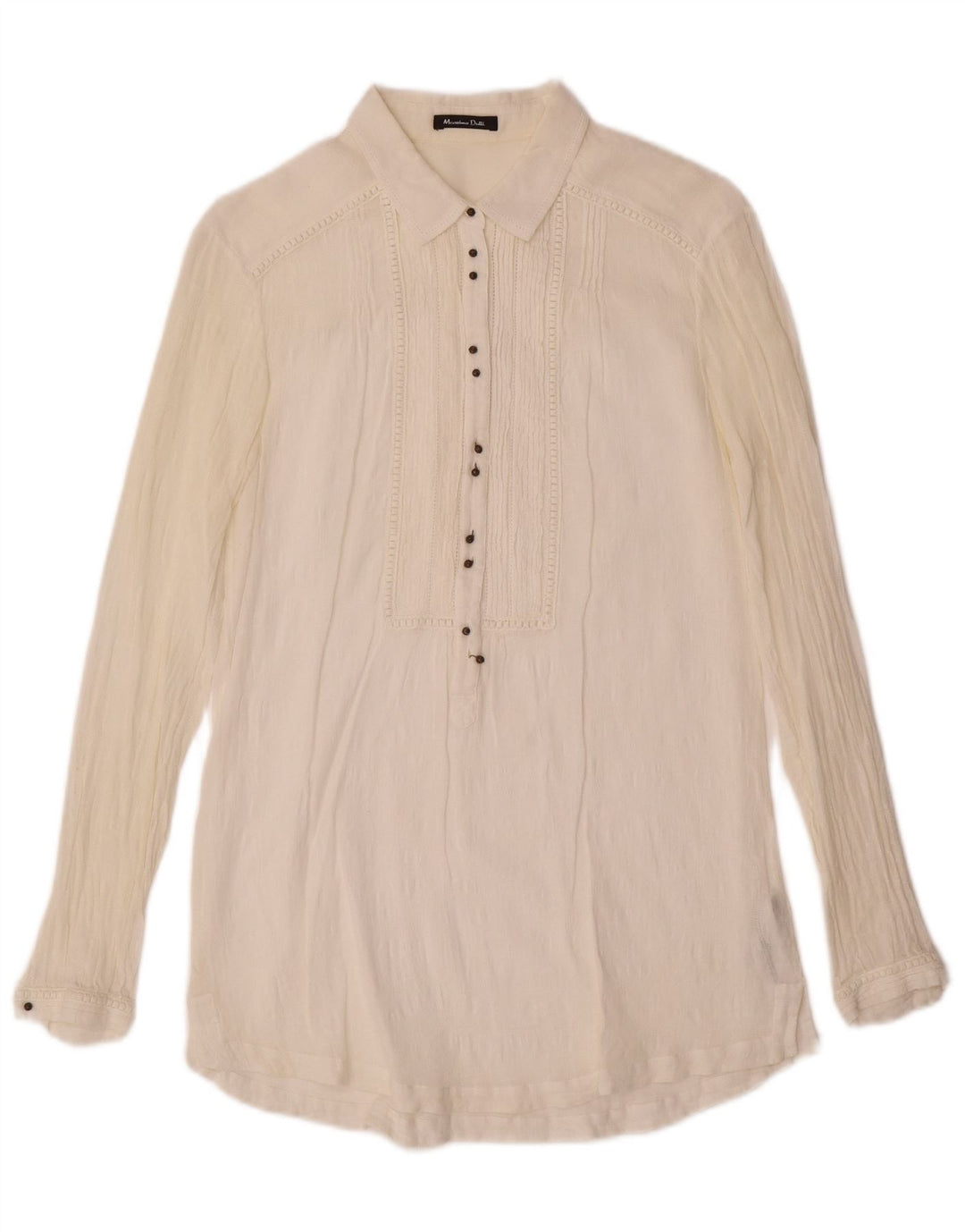 MASSIMO DUTTI Womens Pullover Shirt UK 12 Medium Off White Cotton