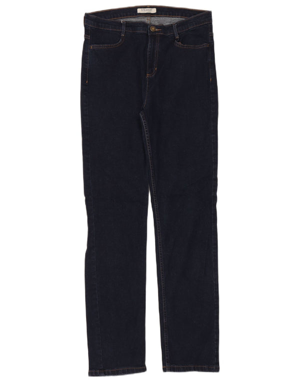 Marks & Spencer Γυναικεία Straight Jeans UK 14 Large W32 L32 Navy Blue Cotton