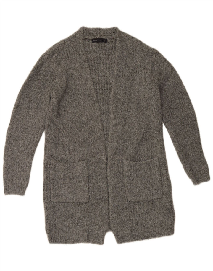 Marks & Spencer Γυναικείο Longline ανοιχτό πουλόβερ ζακέτα UK 10 Small Grey