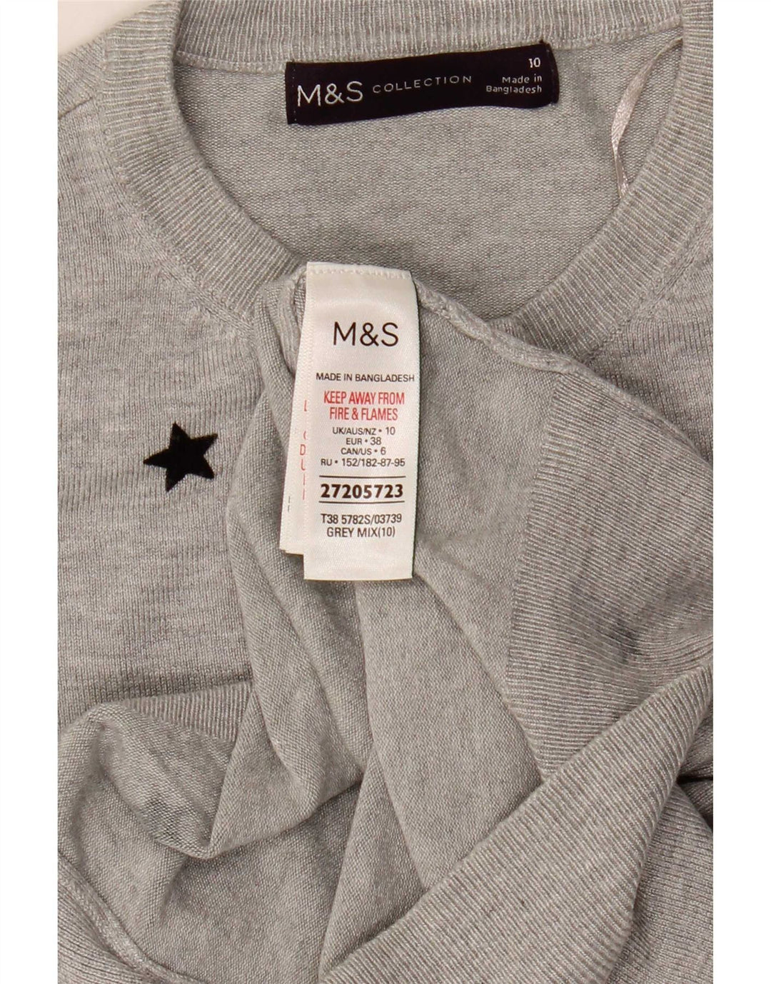 Marks & Spencer Γυναικείο πουλόβερ Crop Cardigan UK 10 Small Grey