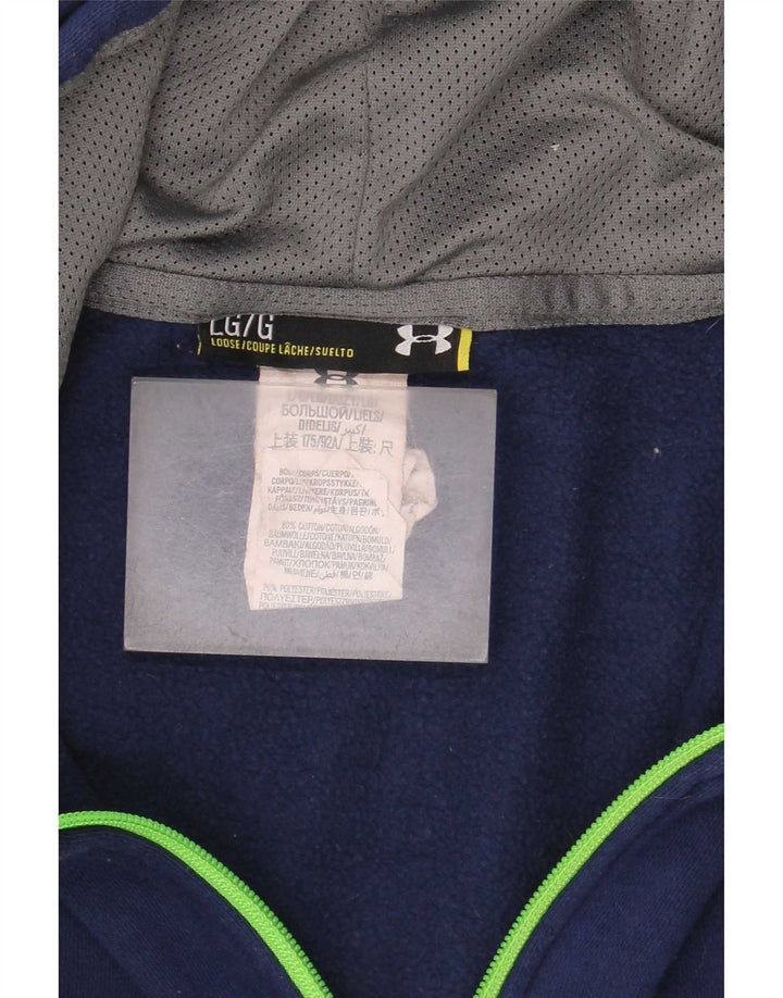 Under Armour Ανδρικό πουλόβερ με φερμουάρ με κουκούλα μεγάλο μπλε βαμβακερό