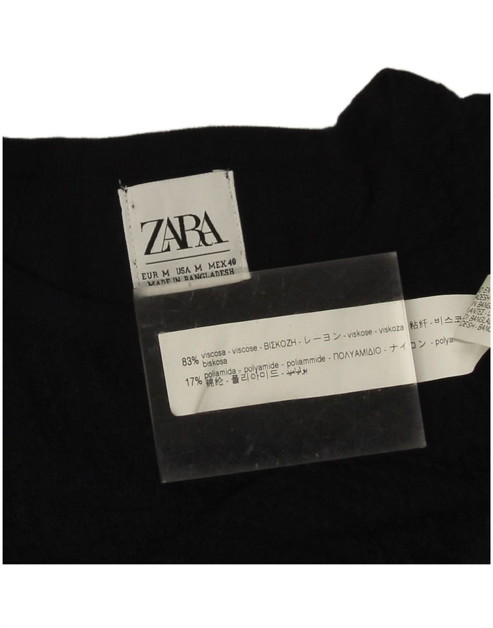 Ανδρικό πουλόβερ Zara με λαιμόκοψη, μεσαία μπλε βισκόζη