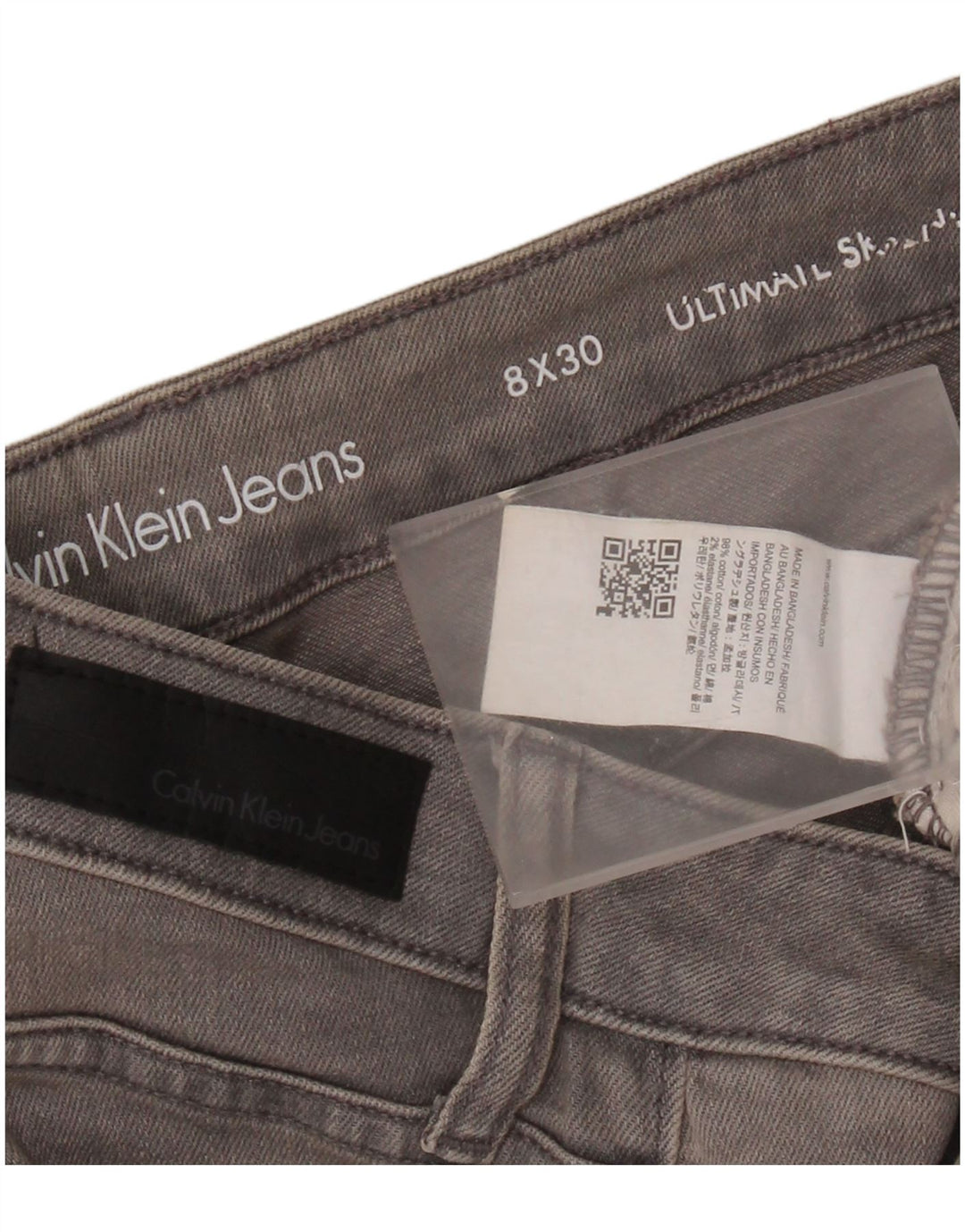 CALVIN KLEIN Γυναικείο Skinny Jeans US 8 Medium W30 L30 Γκρι βαμβακερό