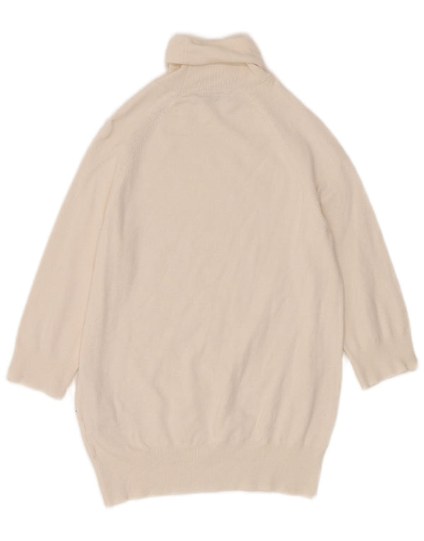 Zara γυναικείο πουλόβερ 3/4 με ρολό λαιμόκοψη UK 8 Small Off White
