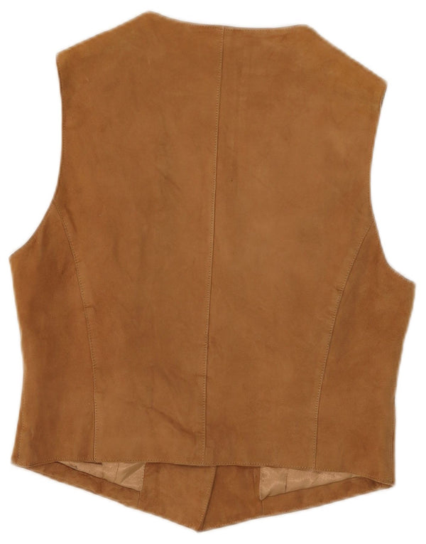 Stefanel Γυναικείο Γιλέκο UK 12 Medium Beige Δερμάτινο