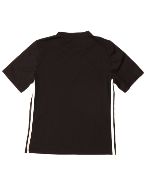 ADIDAS Boys Aeroready T-Shirt Top 13-14 Years Black Polyester