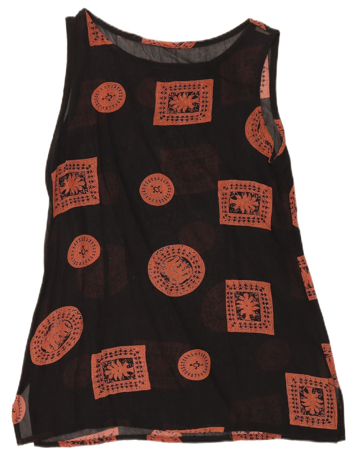 Vintage γυναικείο αμάνικο τοπ UK 12 Medium Black Patchwork