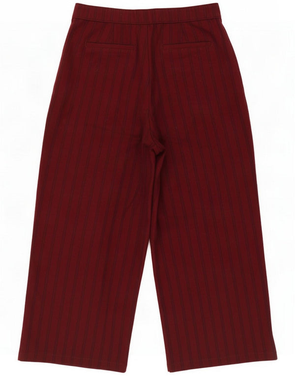 Hollister Γυναικείο ψηλόμεσο κομμένο παντελόνι XL W36 L22 Pinstripe μπορντό