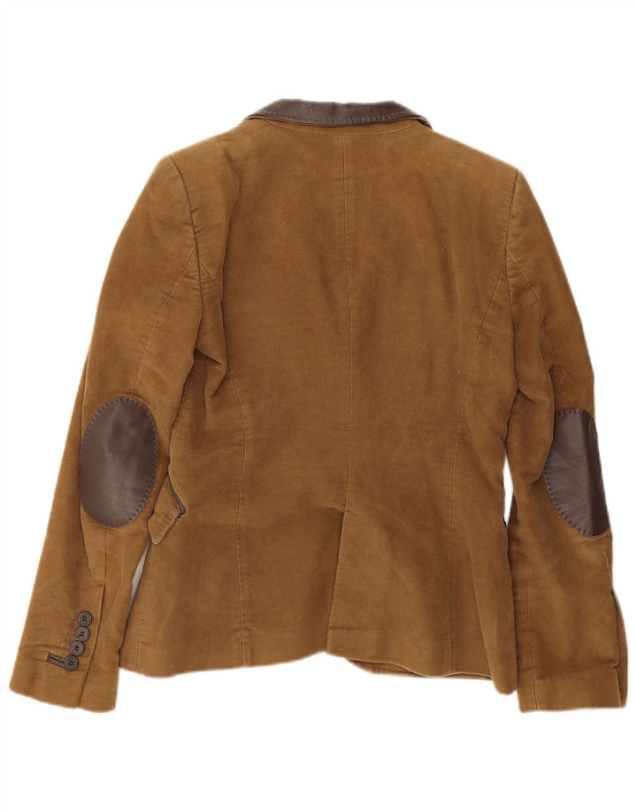 Zara Γυναικείο μπλέιζερ με 2 κουμπιά μπουφάν UK 10 Small καφέ βαμβακερό