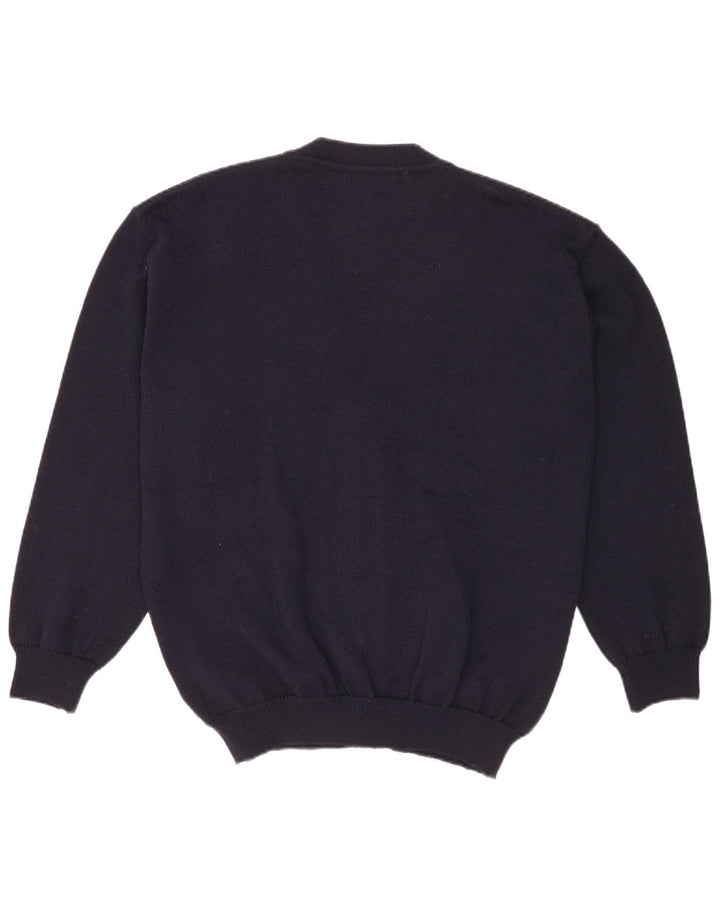 Ανδρικό πουλόβερ με ζακέτα Monello Μεγάλο Navy Blue γεωμετρικό