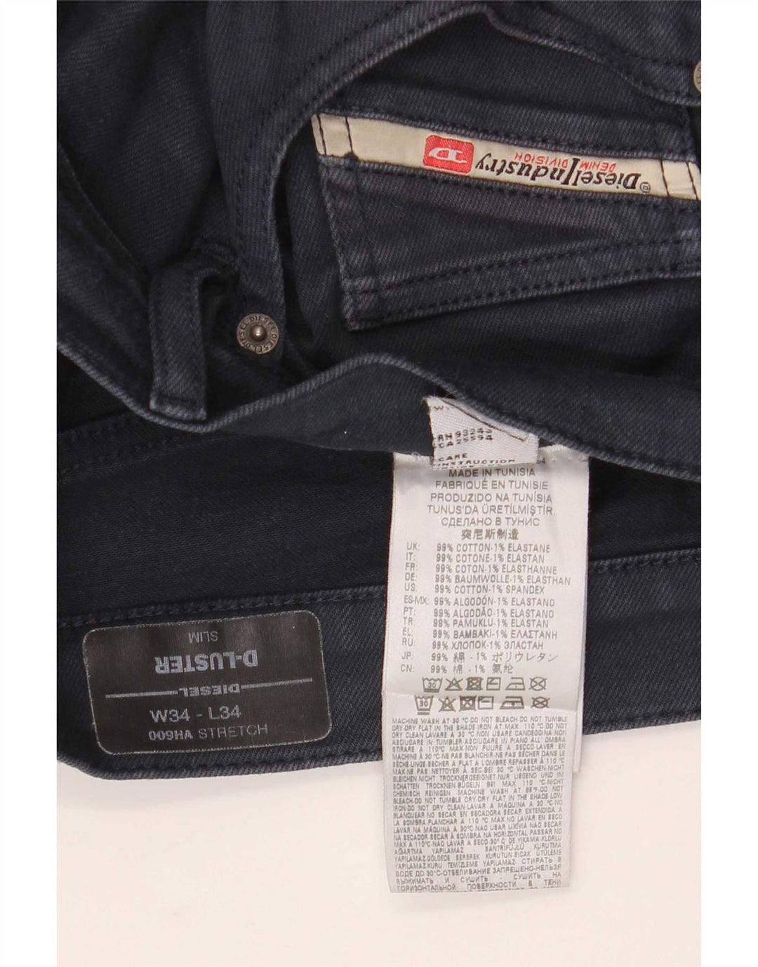 Diesel Ανδρικό D-Luster Slim Jeans W34 L34 Navy Blue Cotton