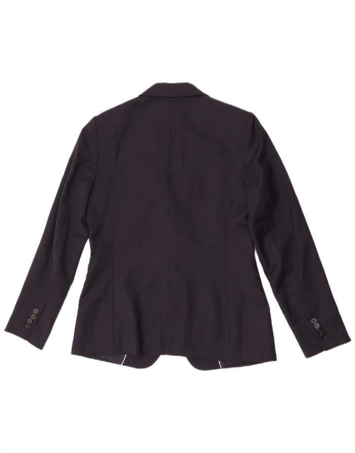 Massimo Dutti Γυναικείο σακάκι 1 κουμπιού μπλέιζερ EU 40 Medium Navy Blue Wool