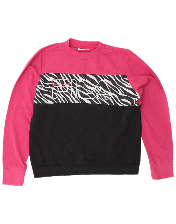FILA Γυναικεία φούτερ μεγάλου μεγέθους Jumper UK 10 Small Pink Colourblock