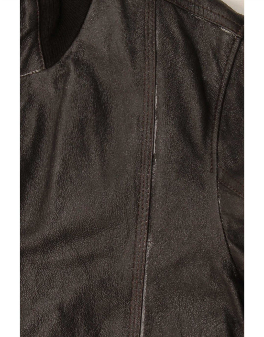Vintage Ανδρικό Bomber Leather Jacket UK 36 Small Brown Leather