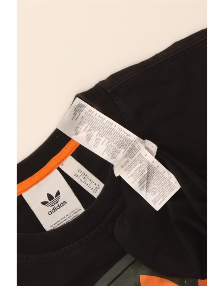 Ανδρικό γραφικό T-Shirt Adidas Top Μεσαίο μαύρο βαμβακερό