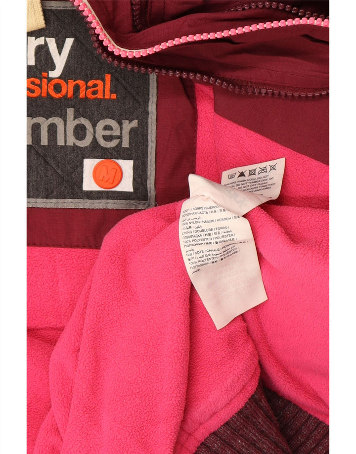 Superdry γυναικείο μπουφάν μπουφάν με κουκούλα UK 14 Medium Burgundy Polyester