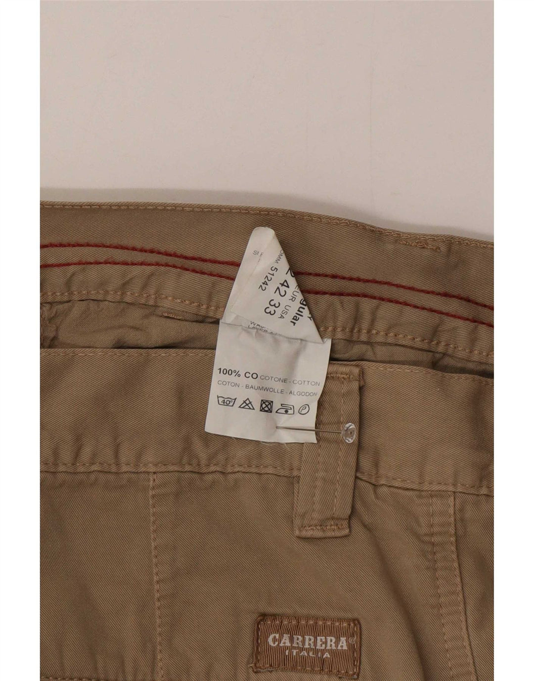 Carrera Ανδρικό ίσιο παντελόνι Cargo IT 48 Medium W33 L34 Beige βαμβακερό