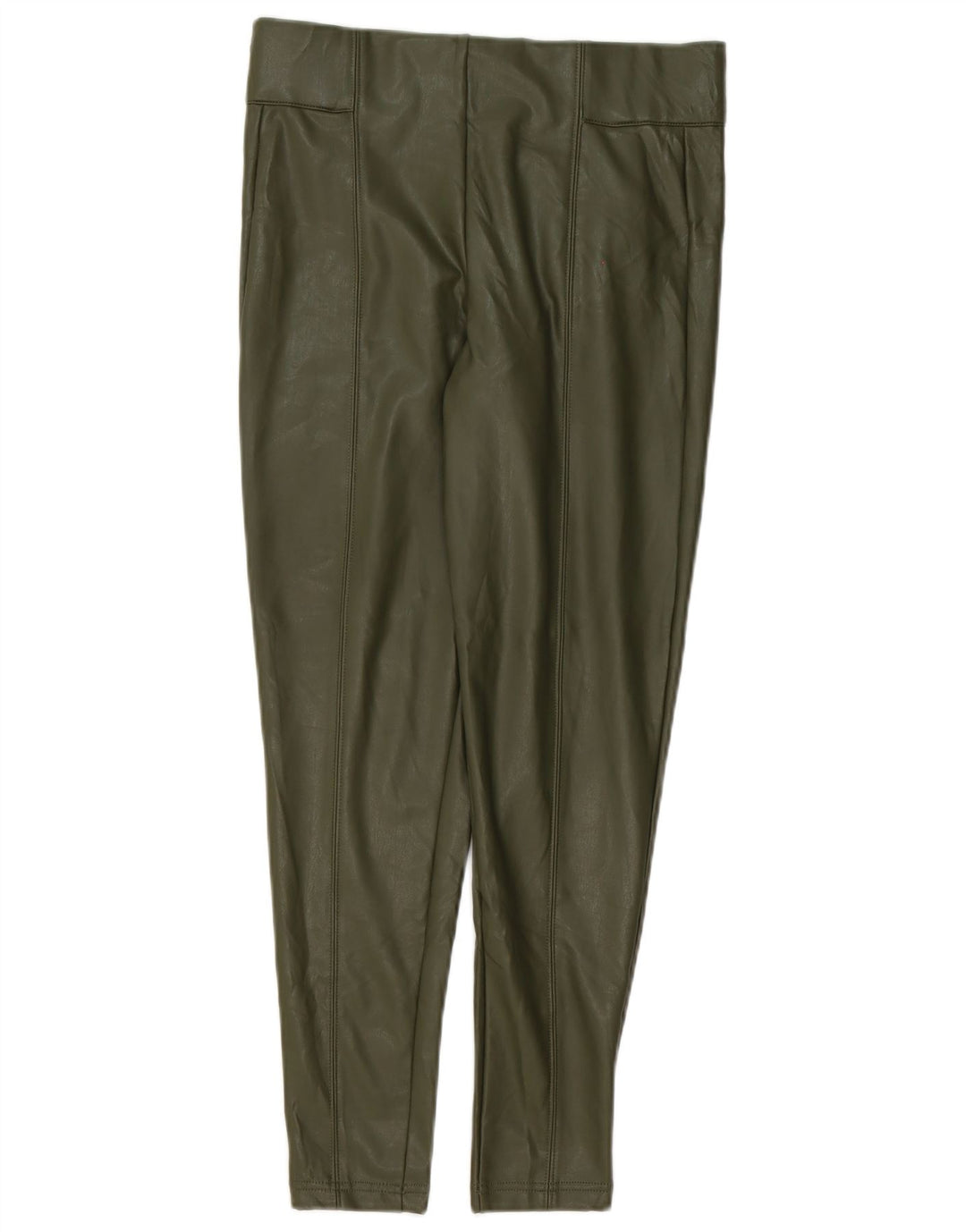 Marks & Spencer Γυναικεία κολάν από συνθετικό δέρμα UK 10 Small Green Polyester