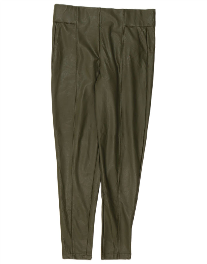 Marks & Spencer Γυναικεία κολάν από συνθετικό δέρμα UK 10 Small Green Polyester